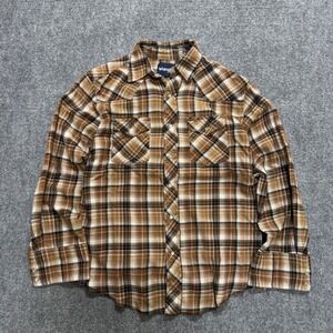 VTG Wrangler Western Pearl Snap Men's M Multi-color Brown Long-sleeve Striped